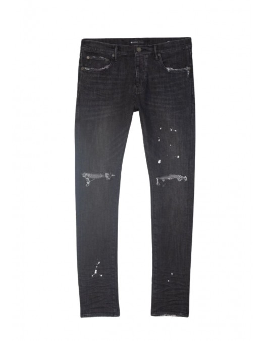 Jeans PURPLE, Low rise skinny, Black Overspray - P001LIVI122