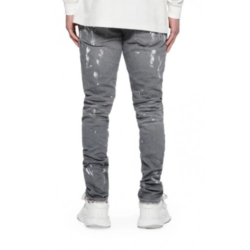 Jeans PURPLE,  Worn Grey Knee Slit, Low rise skinny