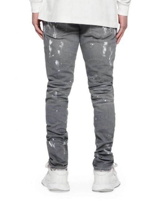 Jeans PURPLE,  Worn Grey Knee Slit, Low rise skinny - P001WGKS122