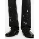 Jeans PURPLE, Distressed straight leg cotton jeans - P011BRKS526