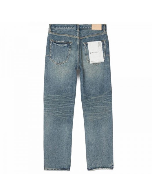 Jeans Purple, Vintage Knee Slit Denim (Mid Indigo) - P011VKSM124