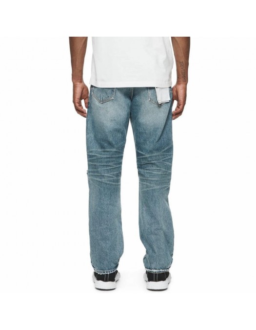 Jeans Purple, Vintage Knee Slit Denim (Mid Indigo) - P011VKSM124