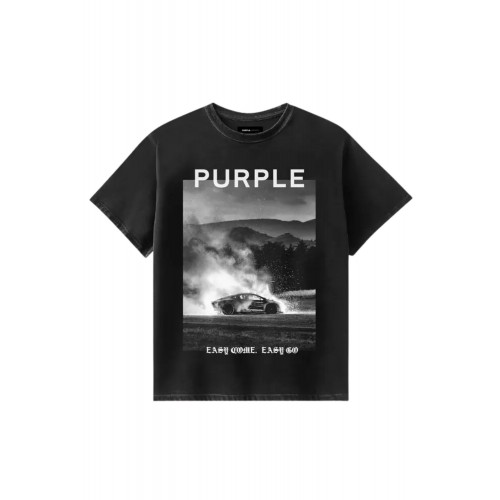 Tricou PURPLE, Textured Inside Out tee, Black
