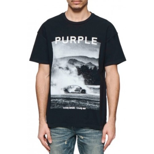 Tricou PURPLE, Textured Inside Out tee, Black