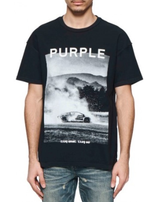 Tricou PURPLE, Textured Inside Out tee, Black - P101JBEG424