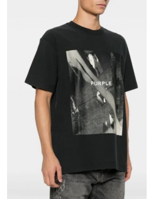 Tricou PURPLE,  T-shirt with print, black - P104TBDS126