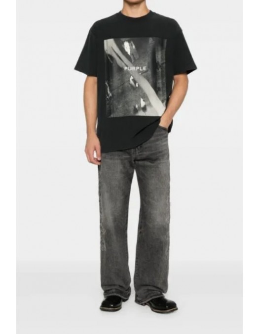 Tricou PURPLE,  T-shirt with print, black - P104TBDS126