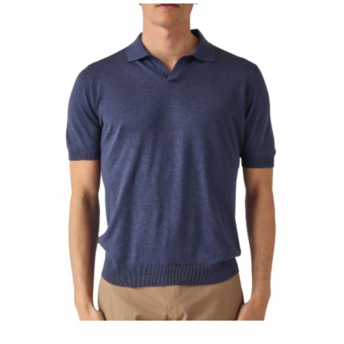 Tricou GRAN SASSO, Men's silk polo shirt 