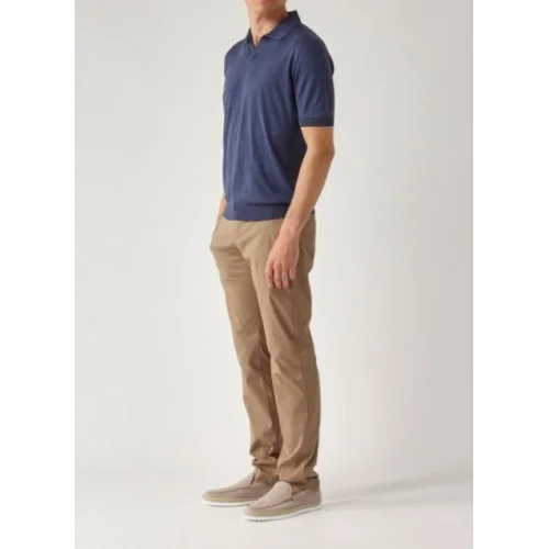 Tricou GRAN SASSO, Men's silk polo shirt 