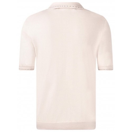 Tricou polo GRAN SASSO, Luxury Silk Cotton Polo, Cream