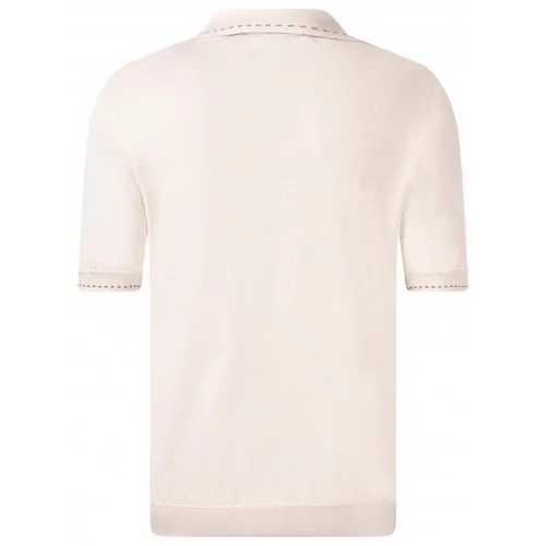 Tricou polo GRAN SASSO, Luxury Silk Cotton Polo, Cream