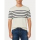 Tricou GRAN SASSO, striped short-sleeve sweater, White - P20265716918666001