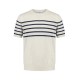 Tricou GRAN SASSO, striped short-sleeve sweater, White - P20265716918666001