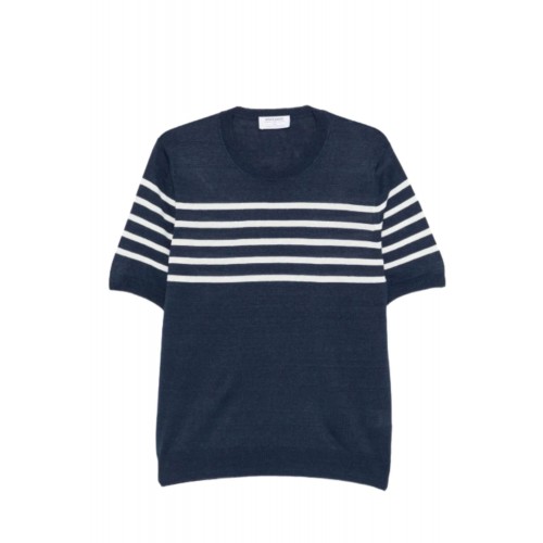 Tricou GRAN SASSO, striped short-sleeve sweater