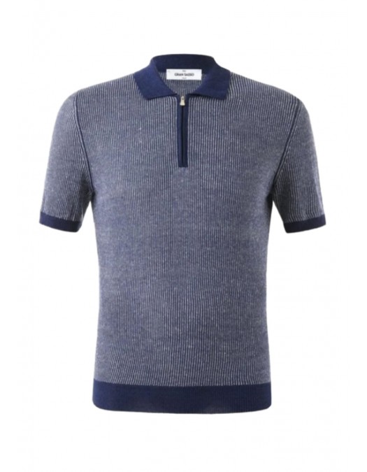 Tricou GRAN SASSO,  Men's Knit Zip Up Polo - P20265717218647565