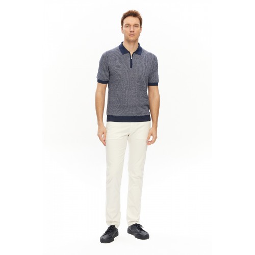 Tricou GRAN SASSO,  Men's Knit Zip Up Polo