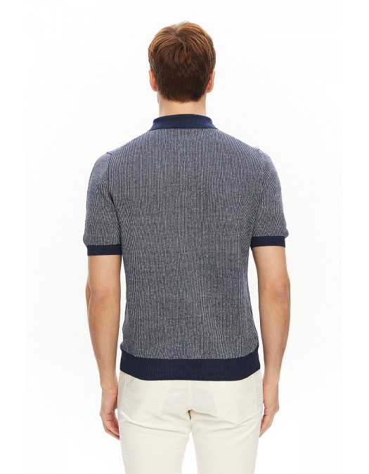 Tricou GRAN SASSO,  Men's Knit Zip Up Polo - P20265717218647565