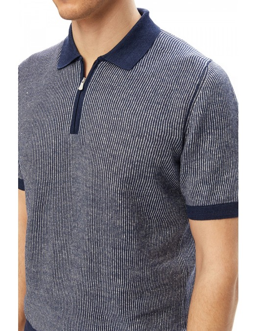 Tricou GRAN SASSO,  Men's Knit Zip Up Polo - P20265717218647565