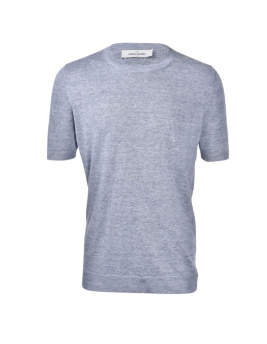 Tricou GRAN SASSO, Interlock pima cotton t-shirt, Blue - P2026571772480153003