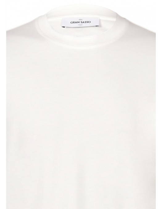 Tricou GRAN SASSO, Interlock pima cotton t-shirt, Alb - P20266013981001005