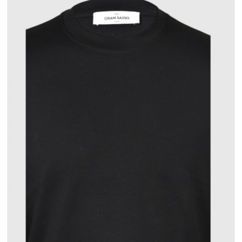 Tricou GRAN SASSO, Interlock pima cotton t-shirt, Negru