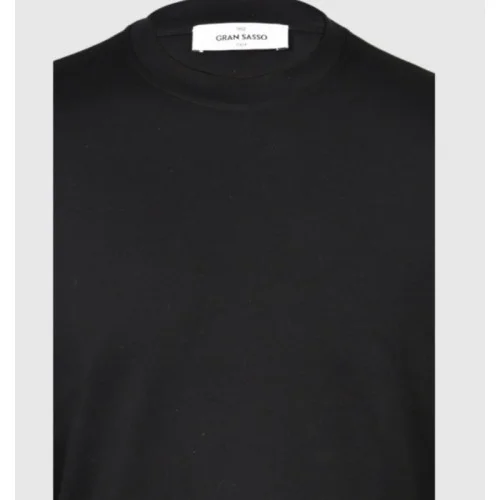 Tricou GRAN SASSO, Interlock pima cotton t-shirt, Negru