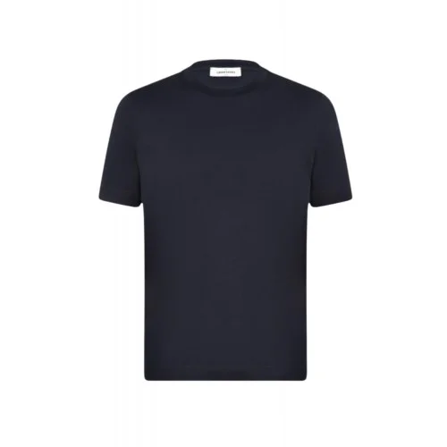 Tricou GRAN SASSO, Interlock pima cotton t-shirt, Bleumarin