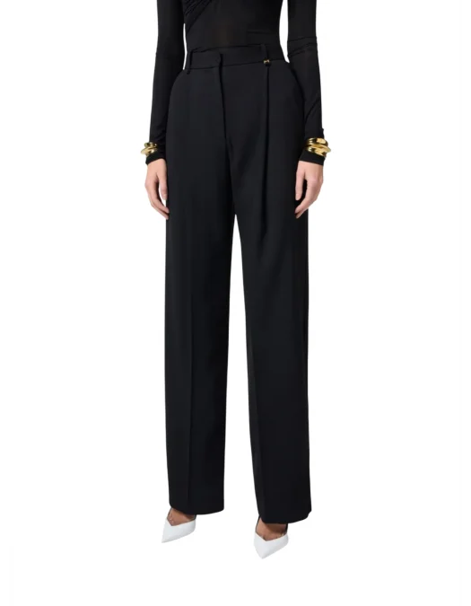 PANTALONI ELISABETTA FRANCHI, Pressed Crease, Wool, Black - PA05852E2110 PANTALONI ELISABETTA FRANCHI, Pressed Crease, Wool, Black - PA05852E2110