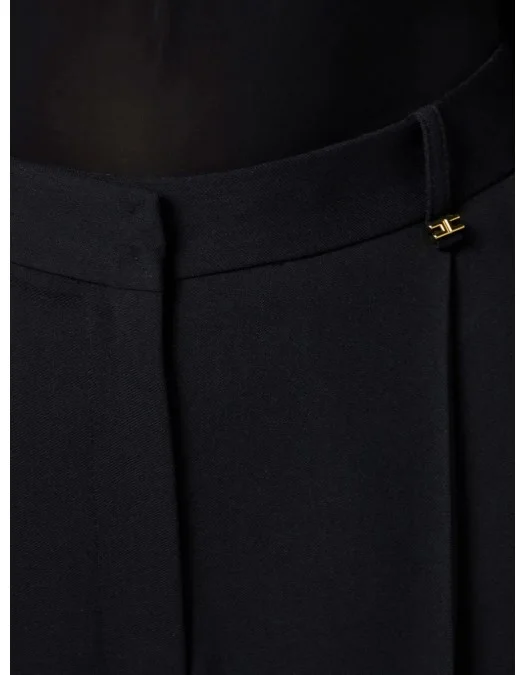 PANTALONI ELISABETTA FRANCHI, Pressed Crease, Wool, Black - PA05852E2110 PANTALONI ELISABETTA FRANCHI, Pressed Crease, Wool, Black - PA05852E2110
