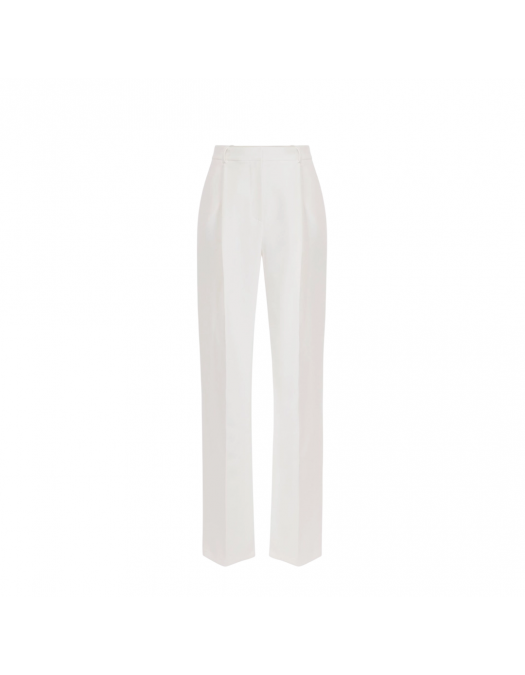 PANTALONI ELISABETTA FRANCHI, Pleats. Gold Details, White - PA06940EC360 PANTALONI ELISABETTA FRANCHI, Pleats. Gold Details, White - PA06940EC360