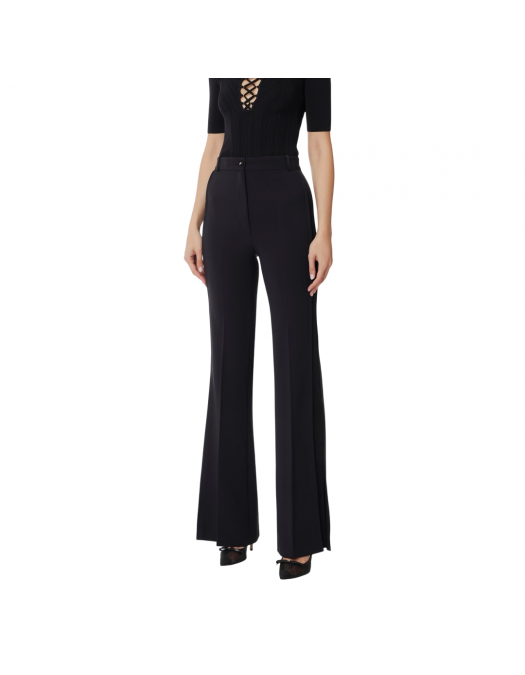 PANTALONI ELISABETTA FRANCHI, Slim Fit, Satin Details, Black - PA06951E2110 PANTALONI ELISABETTA FRANCHI, Slim Fit, Satin Details, Black - PA06951E2110