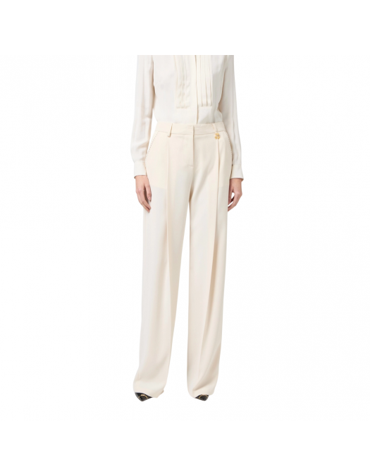 PANTALONI ELISABETTA FRANCHI, Contrasting Topstitching, Butter Beige - PA07251E2193 PANTALONI ELISABETTA FRANCHI, Contrasting Topstitching, Butter Beige - PA07251E2193