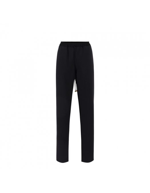 PANTALONI ELISABETTA FRANCHI, Satin Bends Details, Black - PA07351E2110