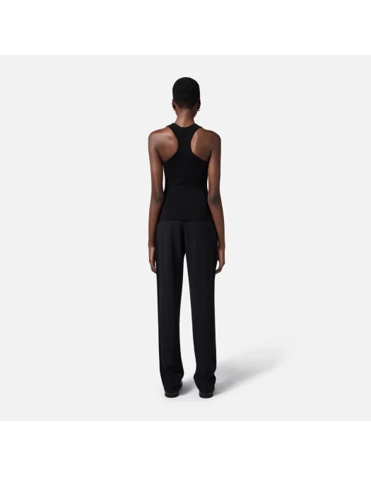 PANTALONI ELISABETTA FRANCHI, Satin Bends Details, Black - PA07351E2110 PANTALONI ELISABETTA FRANCHI, Satin Bends Details, Black - PA07351E2110