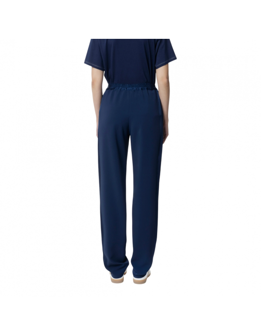 PANTALONI ELISABETTA FRANCHI, Satin Details, Tuxedo, Navy Blue - PA07351E2DC8 PANTALONI ELISABETTA FRANCHI, Satin Details, Tuxedo, Navy Blue - PA07351E2DC8