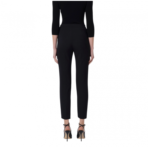 PANTALONI ELISABETTA FRANCHI, Slim Fit, Logo Insert, Black PANTALONI ELISABETTA FRANCHI, Slim Fit, Logo Insert, Black
