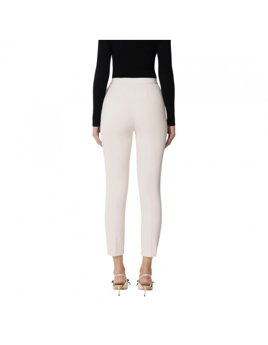 PANTALONI ELISABETTA FRANCHI, Slim Fit, Logo Insert, White Butter - PA07751E2193 PANTALONI ELISABETTA FRANCHI, Slim Fit, Logo Insert, White Butter - PA07751E2193