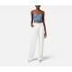 PANTALONI ELISABETTA FRANCHI, Satin Details, Classic, Elegant, White - PA08151E2360 PANTALONI ELISABETTA FRANCHI, Satin Details, Classic, Elegant, White - PA08151E2360