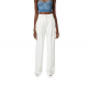PANTALONI ELISABETTA FRANCHI, Satin Details, Classic, Elegant, White - PA08151E2360 PANTALONI ELISABETTA FRANCHI, Satin Details, Classic, Elegant, White - PA08151E2360