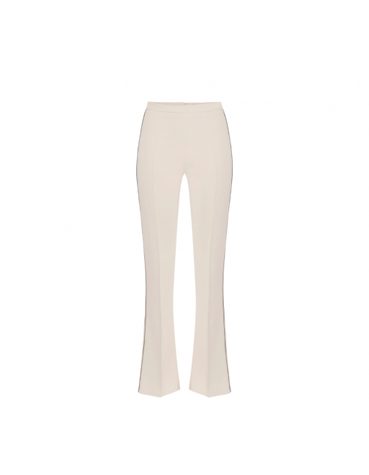 PANTALONI ELISABETTA FRANCHI, Logo Monogram, Black Details, Butter Beige - PA08451E2E84 PANTALONI ELISABETTA FRANCHI, Logo Monogram, Black Details, Butter Beige - PA08451E2E84