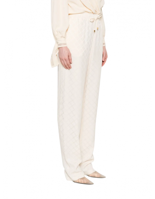 PANTALONI ELISABETTA FRANCHI, Diamond Jacquard Satin, Light Beige - PA09152E2193 PANTALONI ELISABETTA FRANCHI, Diamond Jacquard Satin, Light Beige - PA09152E2193