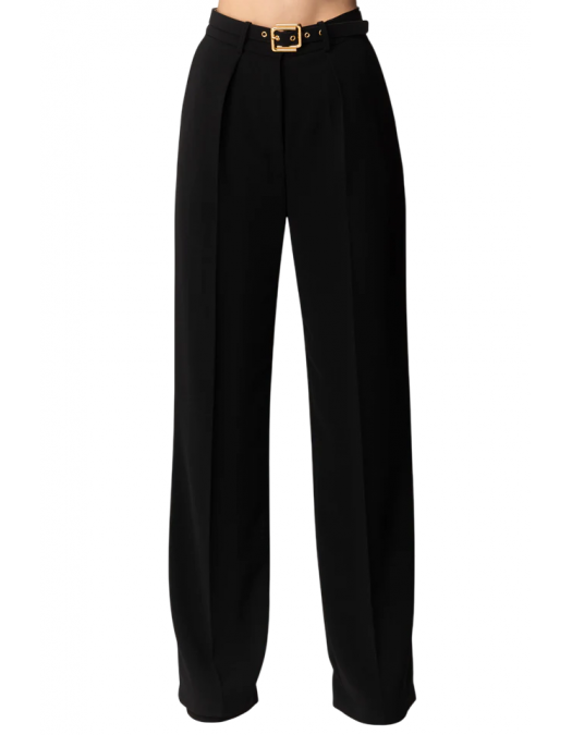 PANTALONI ELISABETTA FRANCHI, Elegant, Belt, Black - PA09552E2110 PANTALONI ELISABETTA FRANCHI, Elegant, Belt, Black - PA09552E2110