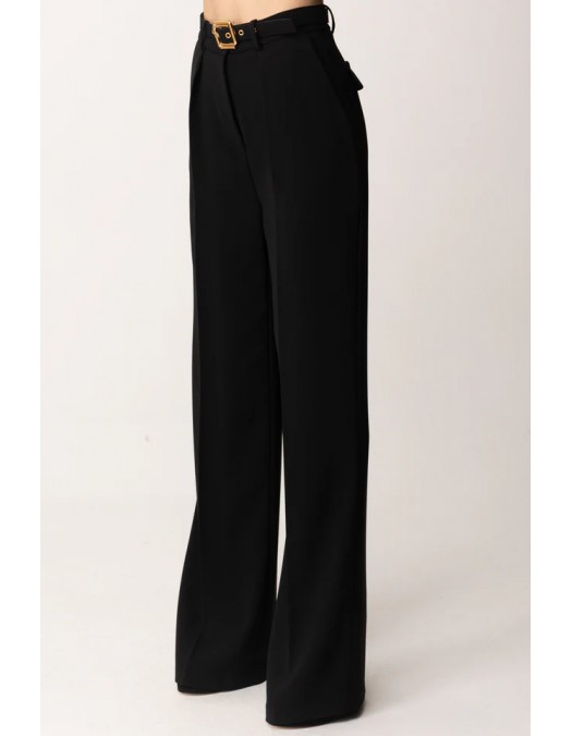 PANTALONI ELISABETTA FRANCHI, Elegant, Belt, Black - PA09552E2110 PANTALONI ELISABETTA FRANCHI, Elegant, Belt, Black - PA09552E2110