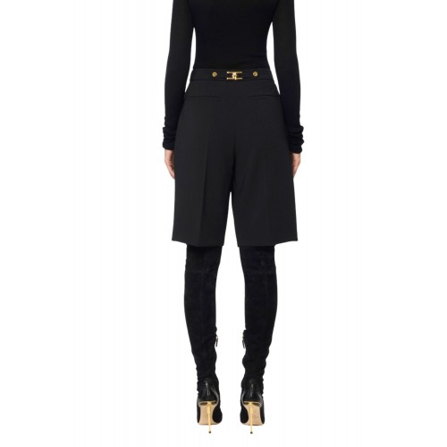 PANTALONI SCURTI ELISABETTA FRANCHI, Regular Fit, Negru PANTALONI SCURTI ELISABETTA FRANCHI, Regular Fit, Negru
