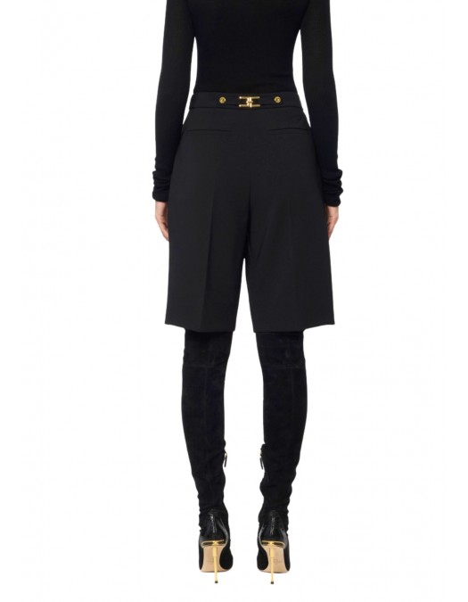 PANTALONI SCURTI ELISABETTA FRANCHI, Regular Fit, Negru - PA09856E2110 PANTALONI SCURTI ELISABETTA FRANCHI, Regular Fit, Negru - PA09856E2110