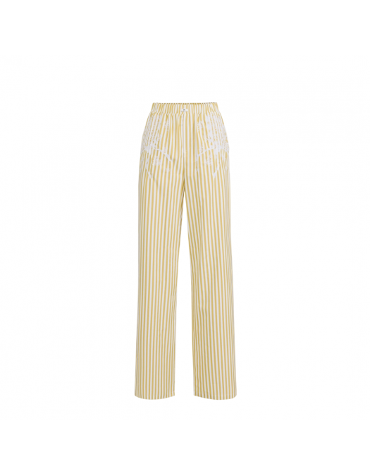 PANTALONI ELISABETTA FRANCHI, Cotton Poplin, Embroideries, Yellow - PA10255E3DZ6 PANTALONI ELISABETTA FRANCHI, Cotton Poplin, Embroideries, Yellow - PA10255E3DZ6