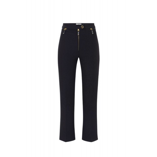 PANTALON ELISABETTA FRANCHI, Fermoare atasate, Negru PANTALON ELISABETTA FRANCHI, Fermoare atasate, Negru