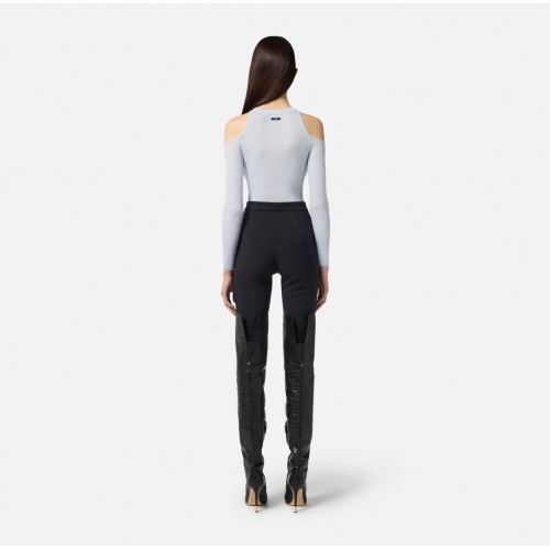 PANTALON ELISABETTA FRANCHI, Fermoare atasate, Negru PANTALON ELISABETTA FRANCHI, Fermoare atasate, Negru