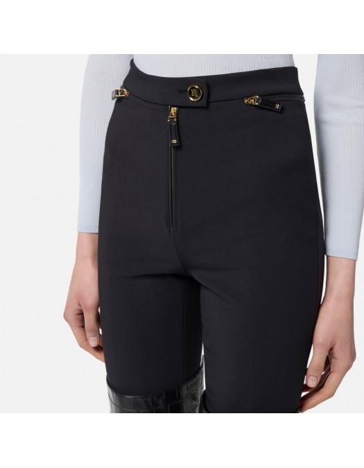 PANTALON ELISABETTA FRANCHI, Fermoare atasate, Negru - PA10856E2110 PANTALON ELISABETTA FRANCHI, Fermoare atasate, Negru - PA10856E2110
