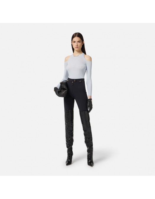 PANTALON ELISABETTA FRANCHI, Fermoare atasate, Negru - PA10856E2110 PANTALON ELISABETTA FRANCHI, Fermoare atasate, Negru - PA10856E2110